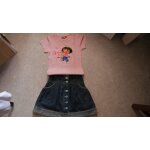 Ensemble tshirt dora rose + jupe en jean sergent major 6 ans tbe