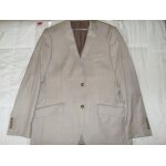 Ensemble veste et pantalon de costume beige  fines rayures blanches burton