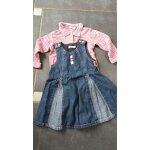 Ensemble vtement obabi robe + polo  manches longues coton 12 mois rose