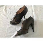 Escarpin en cuir compens�es avec talon haut - 38