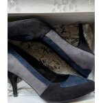 Escarpins daim nubuck noir bleu gris kookai - 38