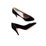 Escarpins jb martin pointure 37. 5 cuir velours noir liser�s dor�s s