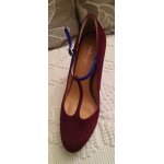 Escarpins mellow yellow modle rebecca bordeaux  bride bleu talons fins t39