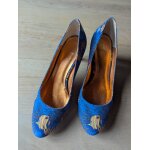 Escarpins mellow yellow en tissu bleu  motifs taille 38