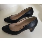 Escarpins pierre cardin 38 noir en cuir hauteur talon 6, 5 cm