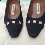 Escarpins pierre cardin noir . integrzlement cuir. dessus daim. - 37