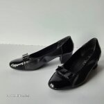 Escarpins semelle intrieure cuir avec noeud fantaisie noir, taille 41 , couleur noire