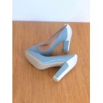 Escarpins  talons gris / vert plomb et blanc - pointure 36 - neuf - geox respira