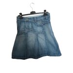 Esprit jupe en jean mi longue evase taille 38 bleu dlav