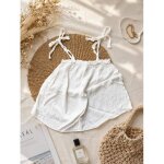 F90d; top blanc h&m xs neuf � bretelles � nouer, style boh�me