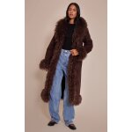 Femme tall manteau long style afghan chocolat taille large