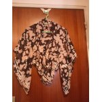 Foulard imprim� aigle, coloris rose, mauve, marron et noir, dimensions: 113 x 113 cm, 100% laine, logo ...