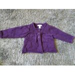 Gilet 6 mois violet et fils dorés Gilet 6 mois violet et fils dorés