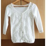 Gilet blanc en dentelle. stradivarius. coton. polyester. taille 38