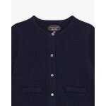 Gilet bleu marine en maille fantaisie (sergent major)