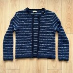 Gilet bleu � rayures cyrillus taille s