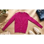 Gilet cardigan fuchsia kiabi xs ? boutons dor�s ? tr�s bon �tat