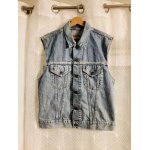 Gilet club veste gang biker cuts levi's denim nightrebel 70's en trs bon tat - taille l - coton - bleu ...