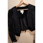 Gilet court femme manches longues  dentelles - noir - taille 3