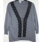 Gilet gris et dentelle noire h&m taille l
