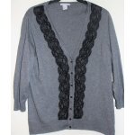 Gilet gris et dentelle noire h&m taille l