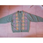 Gilet jacquard vert coloré taille 46 - 48 70% laine 3 suisses Gilet jacquard vert coloré taille 46 - 48 70% laine 3 suisses