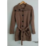 Gilet long ajour marron. camaieu. laine. taille 1