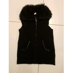 Gilet manche courte col fourrure taille m