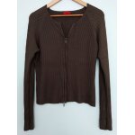 Gilet marron double fermeture clair. tissaia. viscose. polyamide. elasthanne. taille 42 - 44