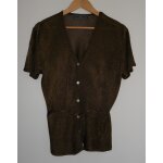 Gilet marron. manches courtes. caroll. viscose. taille 44