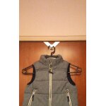 Gilet molleton sans manche logg h&m, taille 2 ans, coloris gris, col intrieur ray blanc / bleu.