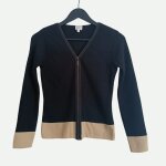 Gilet noir et beige a zip. camaieu. laine. acrylique. taille 34 / 36