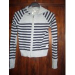 Gilet oka�di � capuche noir / gris � rayures