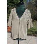 Gilet promod en maille beige souple avec ht ajour� et fermeture avec 1 gros bouton. taille �tiquet�e: ...
