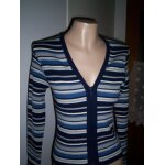 Gilet ray bleu avec laine