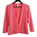 Gilet rose ouvert. c&a. viscose. polyester. elasthanne. taille 10 ans