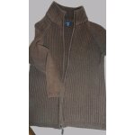Gilet texbasic � manches longues et fermeture �clair - maille cotel�e - marron 50% coton 50% acrylique ...