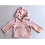 Gilet a zip. sweat rose a capuche a oreilles. kiabi. taille 12 mois. 73 - 76 cm