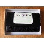 Grand porte monnaie / porte cartes david william. cuir noir marbr.