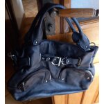Grand sac besace , bourse muti poches - marron chocolat - phyn�s paris 45x30cm environ