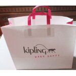Grande pochette / sac papier recycl� kipling make happy - blanc et rose - anses de portage - 38x33x12cm ...