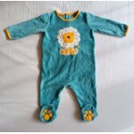 Grenouillere bleu et jaune avec un lion. manches longues. sergent major. 6 mois. 68 cm