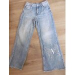 H&m jeans baggy boot cut brod� papillon t 10 11 ans