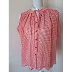 Haut / blouse / chemise sans manche  carreaux rouges & blancs s tbe