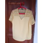 Haut femme kiabi, jaune vif, taille l, broderies