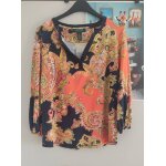 Haut lauren ralph lauren col v taille ps 36 (petit small) motif paisley orange jaune bleu