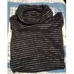 Haut noir - femme -  ; zara knitwear  ; - col roul� - sans manches - noir / m�tallique - taille m