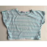 Haut / t. shirt / top fille raye vert & blanc  ; jacadi  ; taille 6 ans idee cadeau