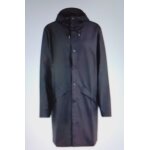 Impermable  capuche, noir, mi long droit, rains