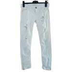 Jean blanc casse creme troue. stradivarius. coton. elasthanne. taille 42